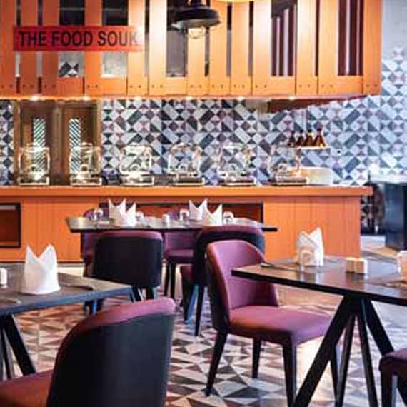Breakfast Buffet With Beverages And Pool Access At Food Souk Dubai
