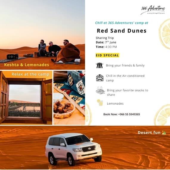 Eid Special: Shared Red Sands Safari + Camp Visit Experiences