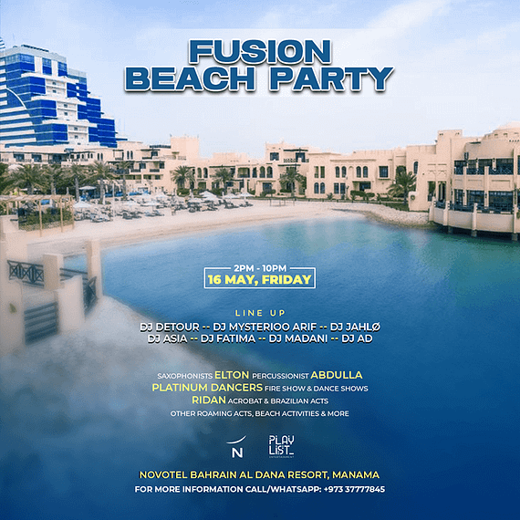 Fusion Beach Party at Novotel Bahrain Al Dana Resort in Manama Nightlife