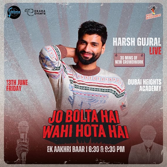 Harsh Gujral Live in Dubai - 2025 Comedy Events