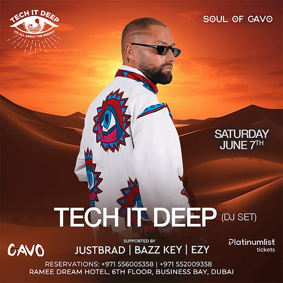 Soul of Cavo Presents Tech It Deep Live in Dubai Nightlife